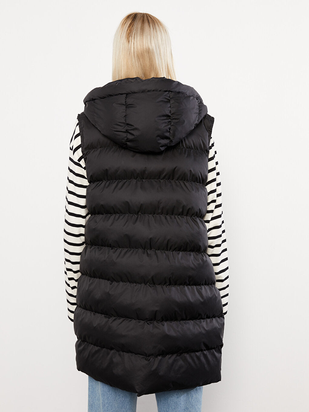 Women's Hooded Plain Puffer Vest