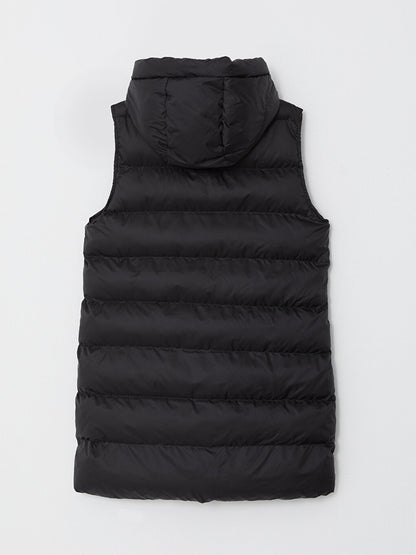 Women's Hooded Plain Puffer Vest