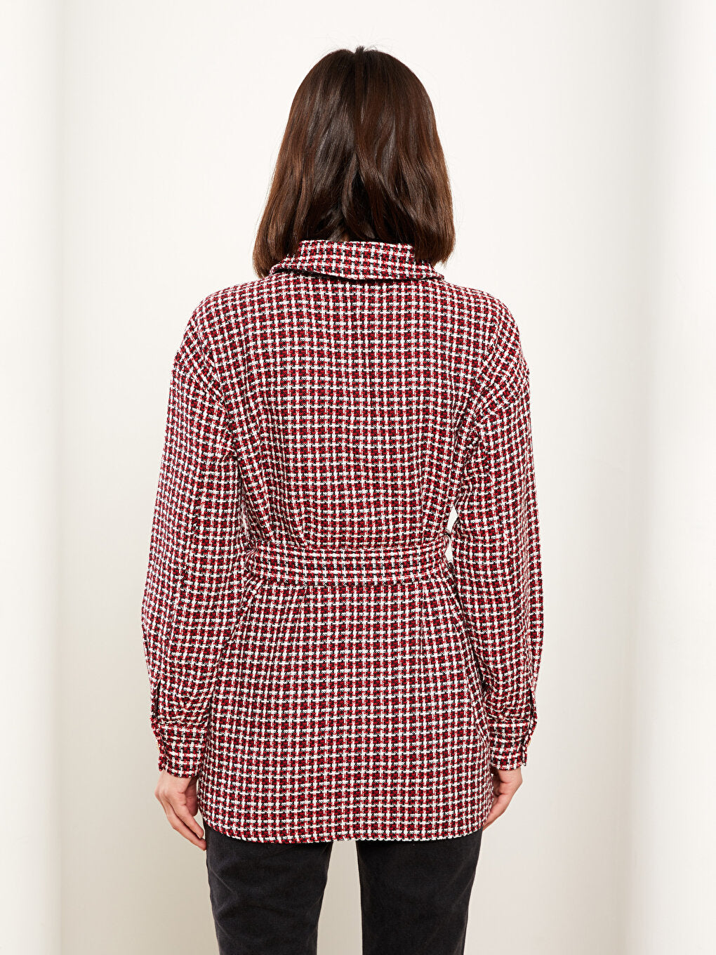 Patterned Long Sleeve Flannel Women's Shirt Jacket