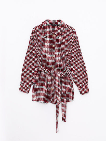 Patterned Long Sleeve Flannel Women's Shirt Jacket