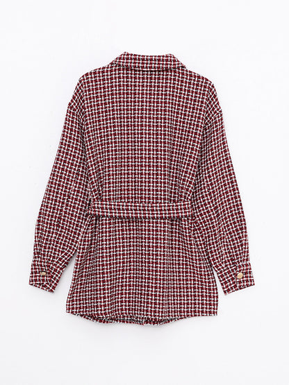 Patterned Long Sleeve Flannel Women's Shirt Jacket