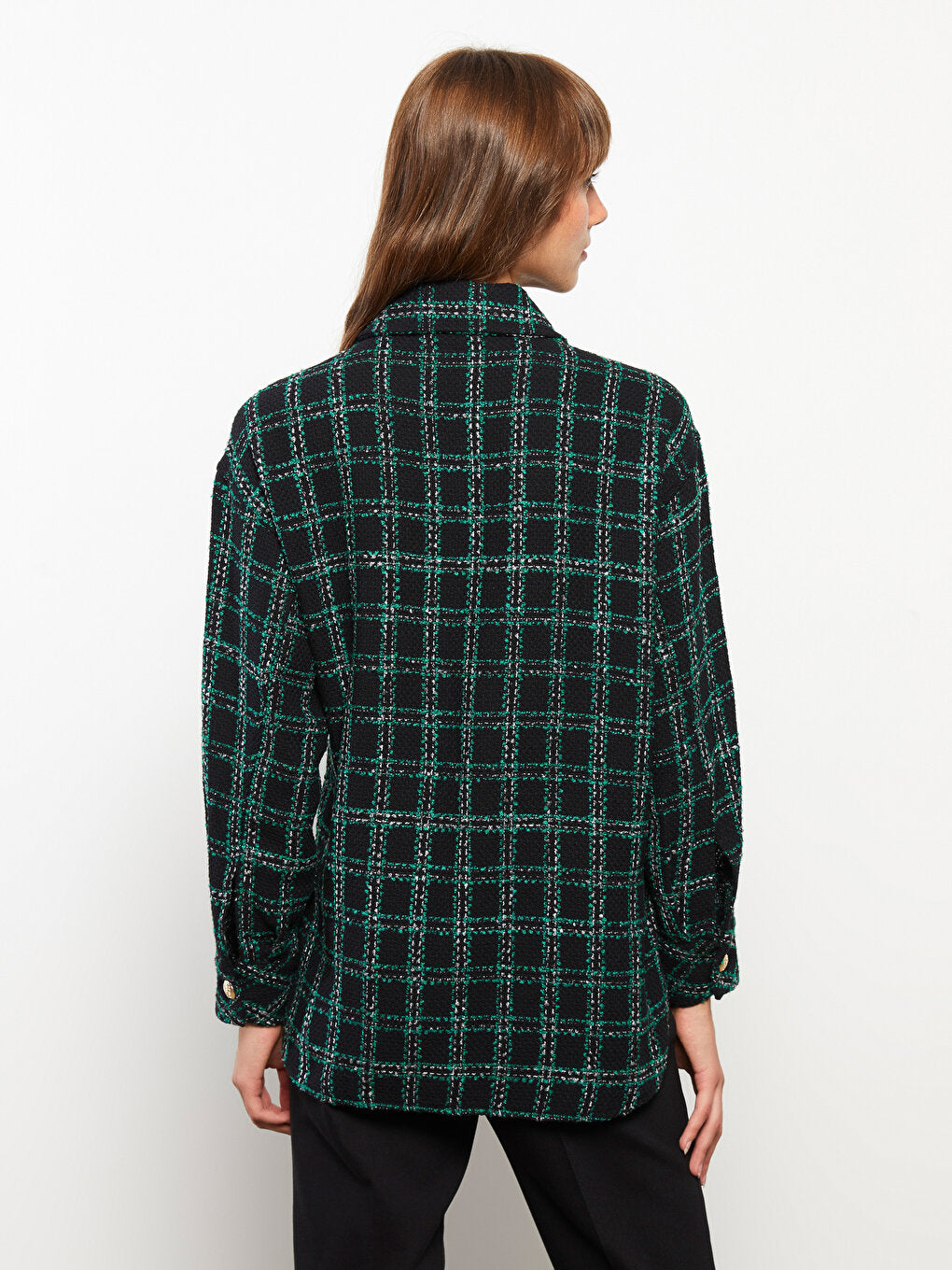 Plaid Long Sleeve Women's Shirt Jacket