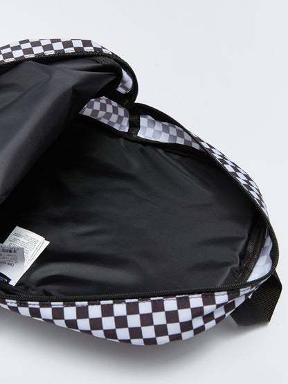 Checkerboard Patterned Girl's Backpack