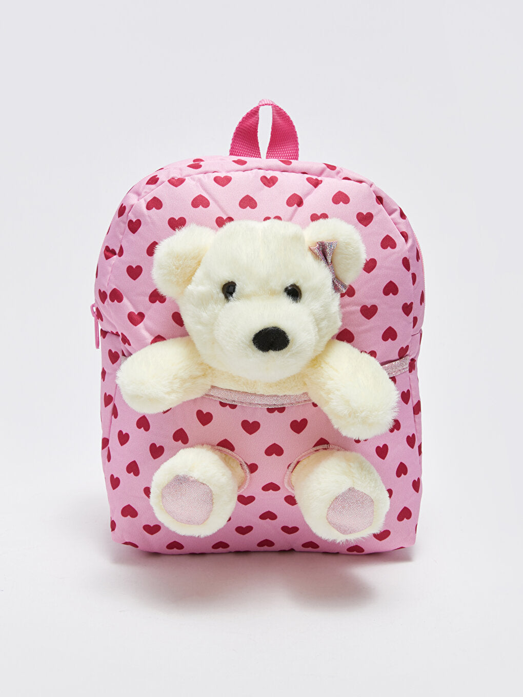 Girl's Backpack with Plush Teddy Bear Figure