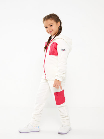 Elastic Waist Embroidered Fleece Girl's Sweatpants