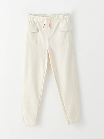 Basic Girls' Sweatpants with Elastic Waist