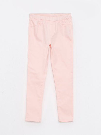 Basic Girl's Trousers with Elastic Waist