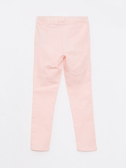 Basic Girl's Trousers with Elastic Waist