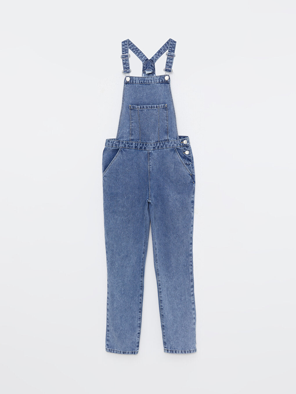 Square Neck Basic Strappy Girls Jean Salopet