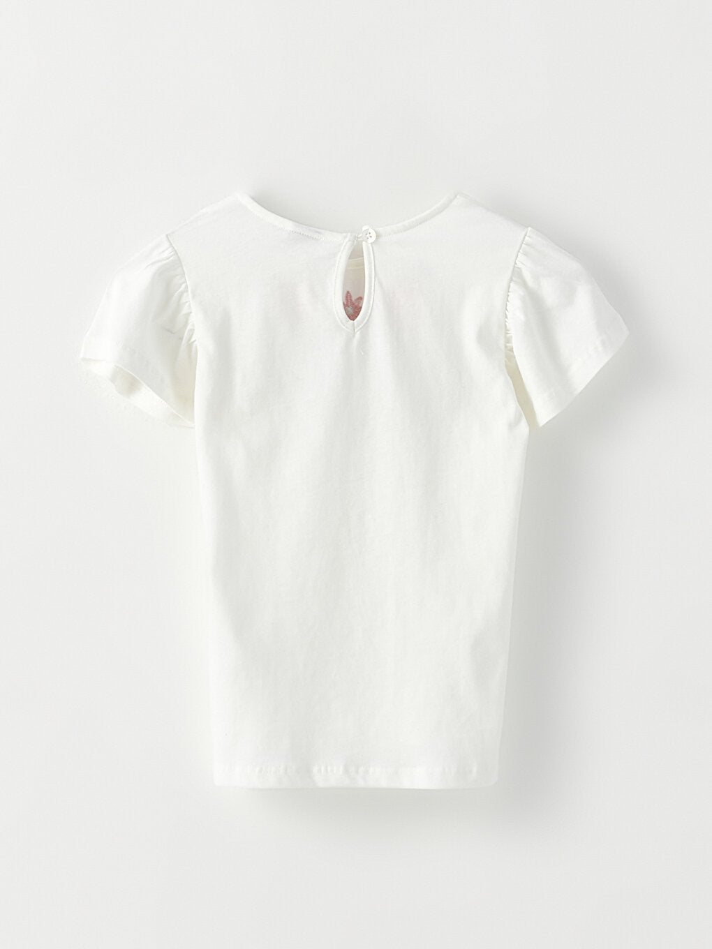 Crew Neck Embroidered Short Sleeve Girls' T-Shirt