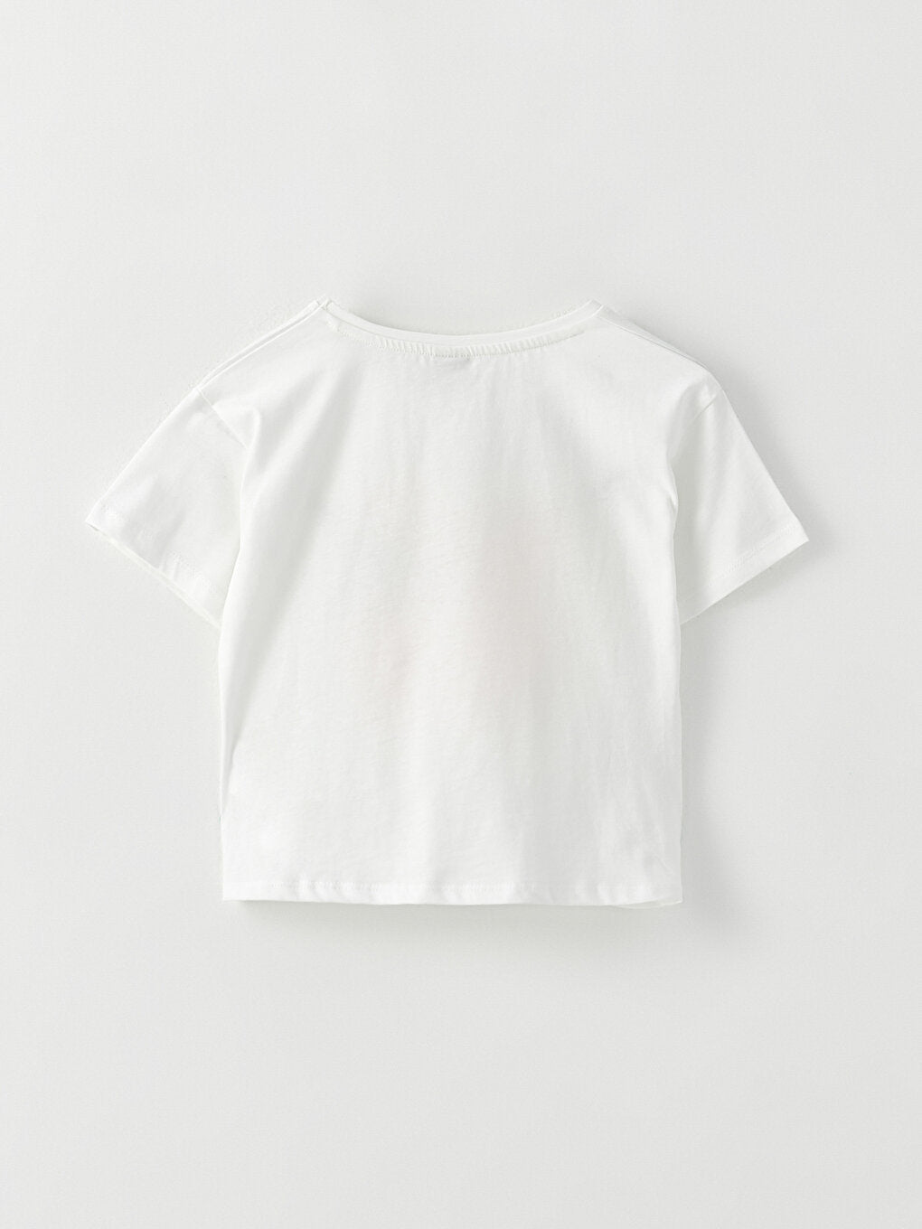 Crew Neck Printed Short Sleeve Cotton Girls' T-Shirt