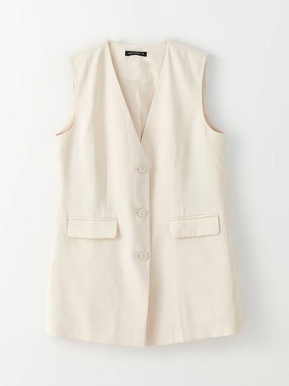 Women's V-Neck Plain Vest