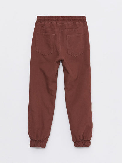 Basic Fleece Lined Boy's Jogger Trousers with Elastic Waist