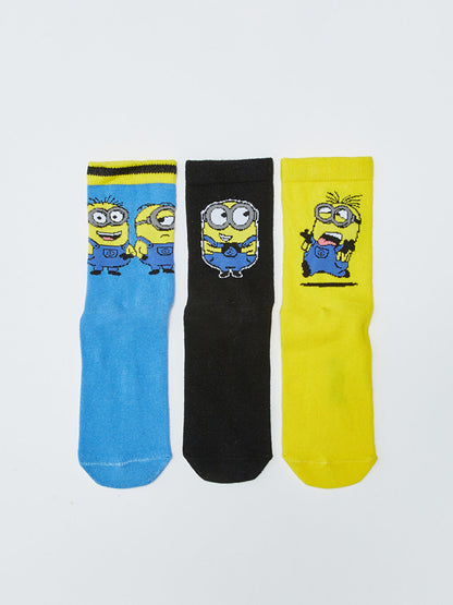 Minions Patterned Boy Socks 3-pack