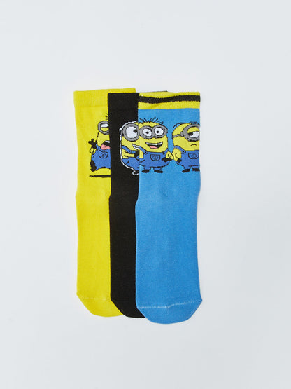 Minions Patterned Boy Socks 3-pack