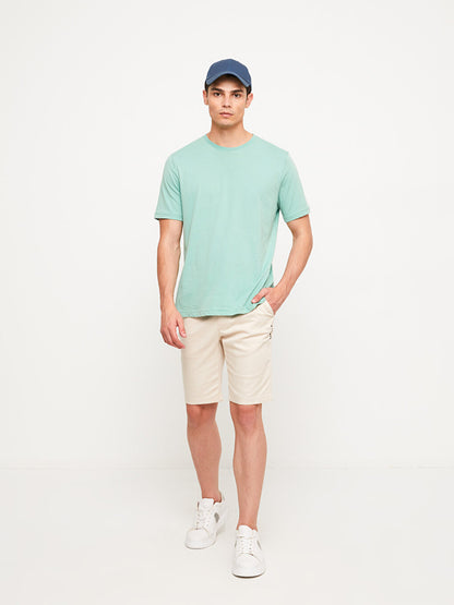 Slim Fit Gabardine Men's Shorts