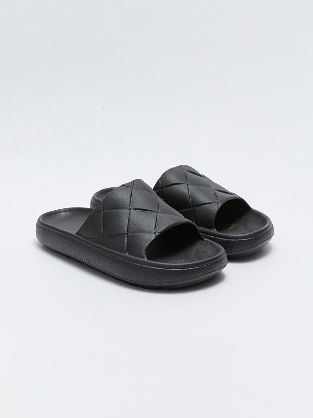 Self Patterned Single Band Men's Slippers