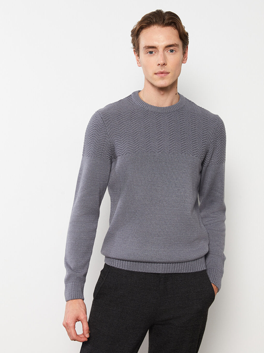 Crew Neck Men's Knitwear Sweater