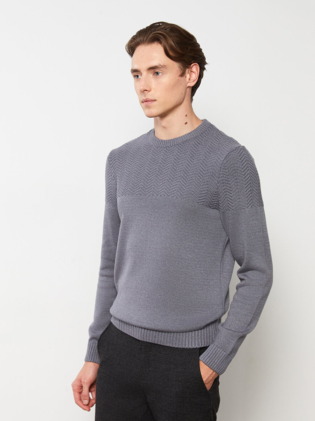 Crew Neck Men's Knitwear Sweater