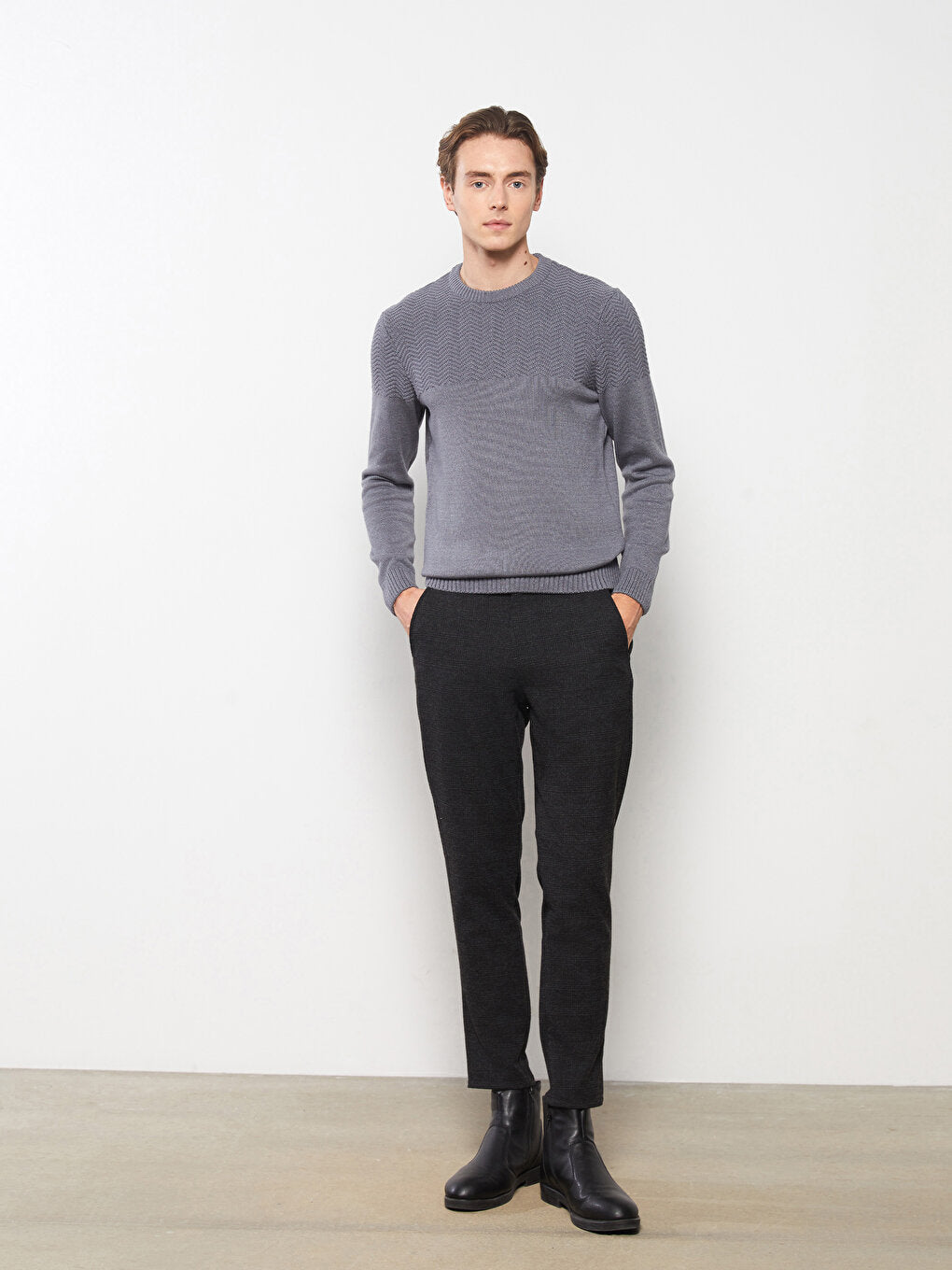 Crew Neck Men's Knitwear Sweater