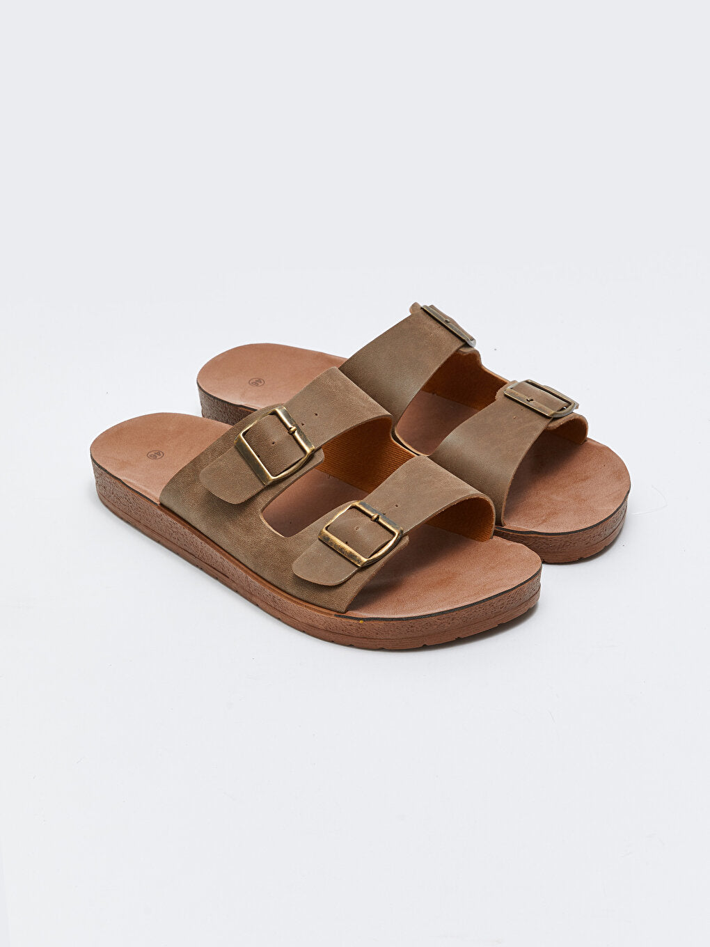 Double Banded Buckle Men's Slippers