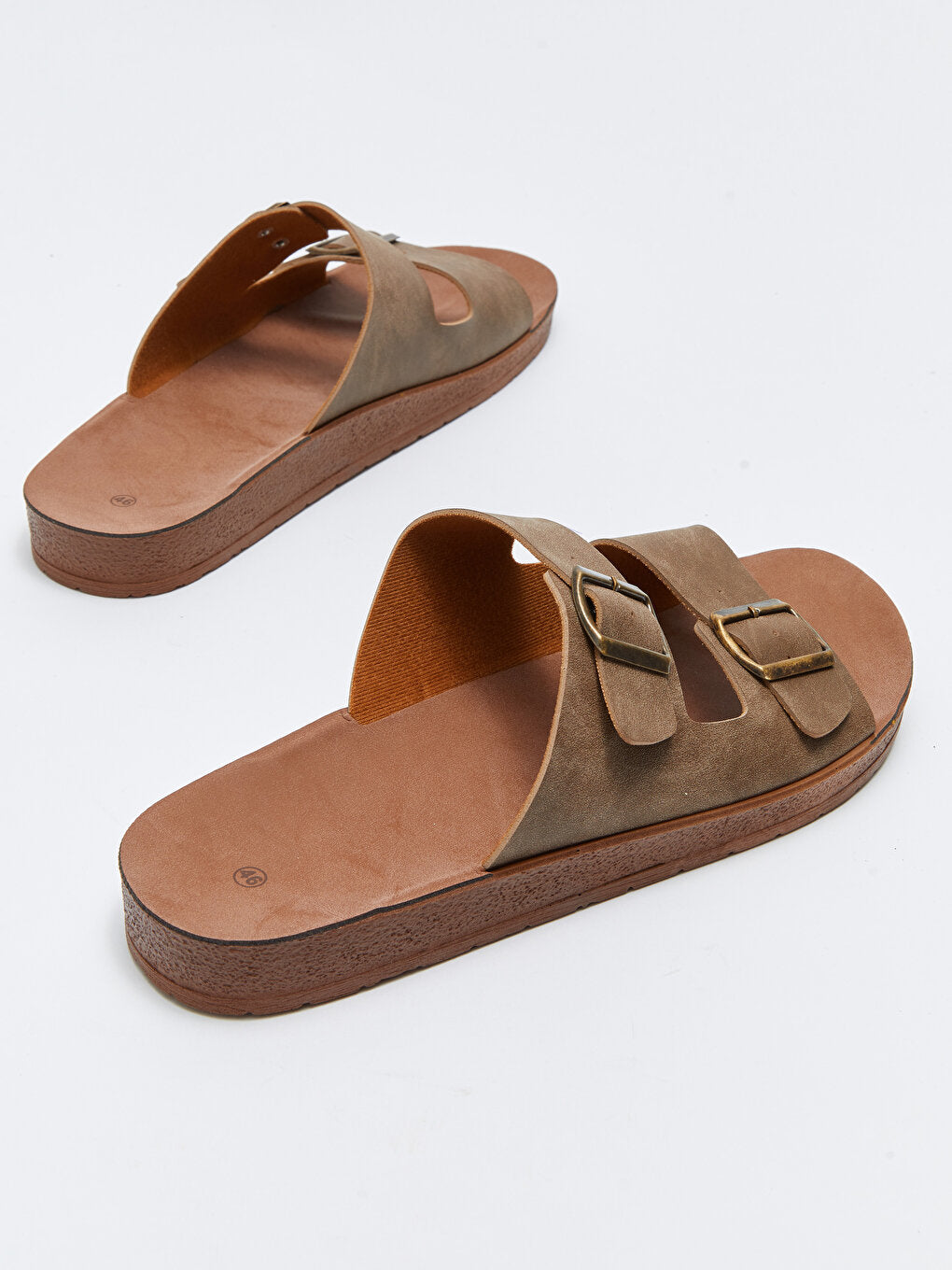 Double Banded Buckle Men's Slippers