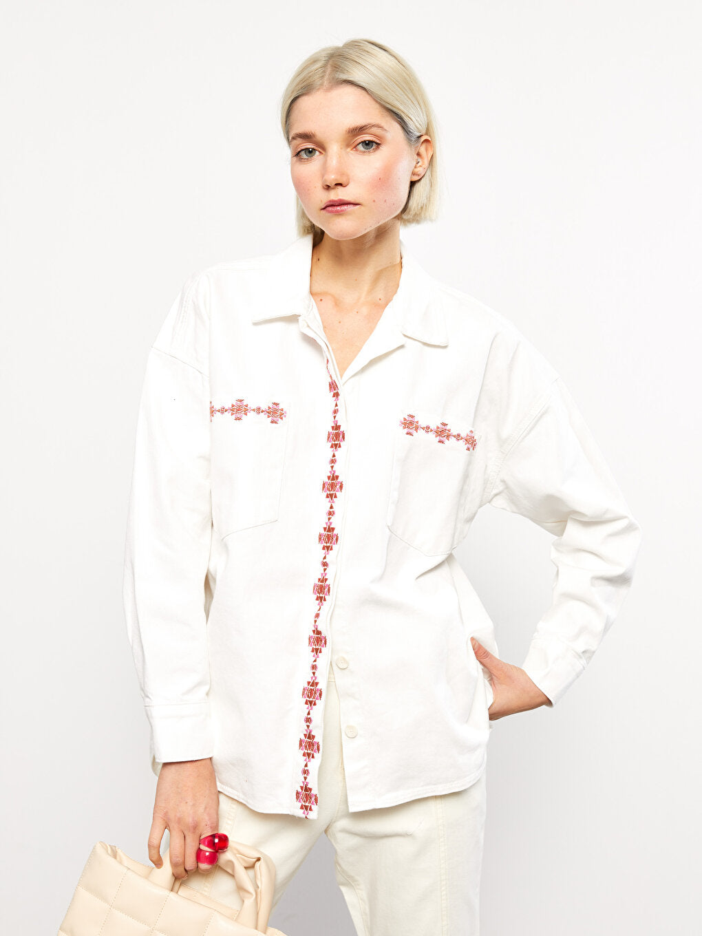 Embroidered Long Sleeve Women's Shirt