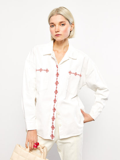 Embroidered Long Sleeve Women's Shirt