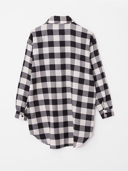 Plaid Long Sleeve Oversize Women's Shirt Tunic