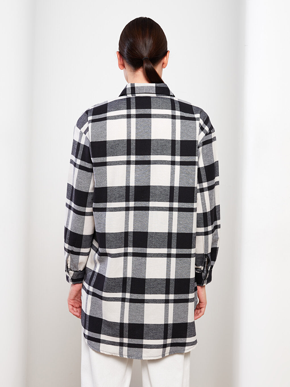 Plaid Long Sleeve Oversize Women's Shirt Tunic