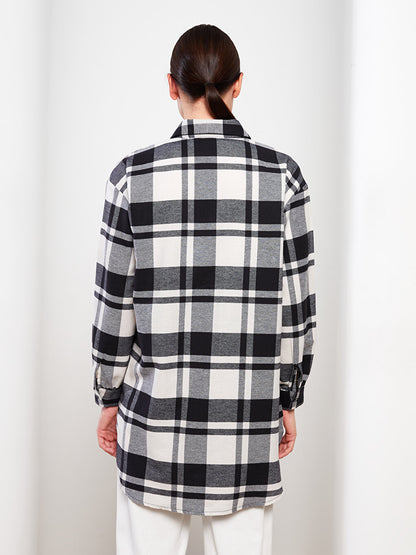 Plaid Long Sleeve Oversize Women's Shirt Tunic