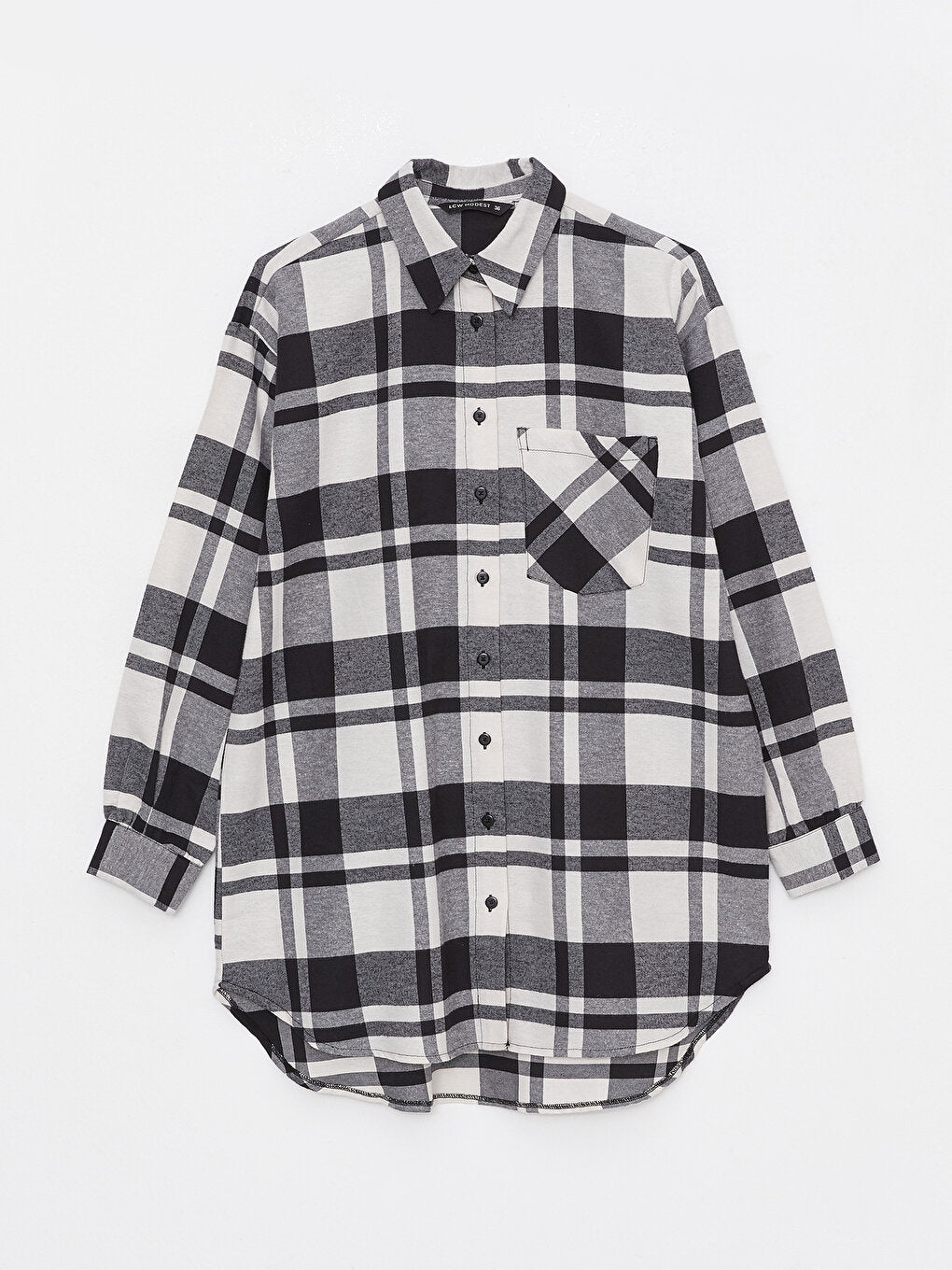 Plaid Long Sleeve Oversize Women's Shirt Tunic