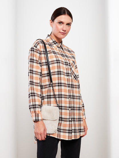 Plaid Long Sleeve Oversize Women's Shirt Tunic