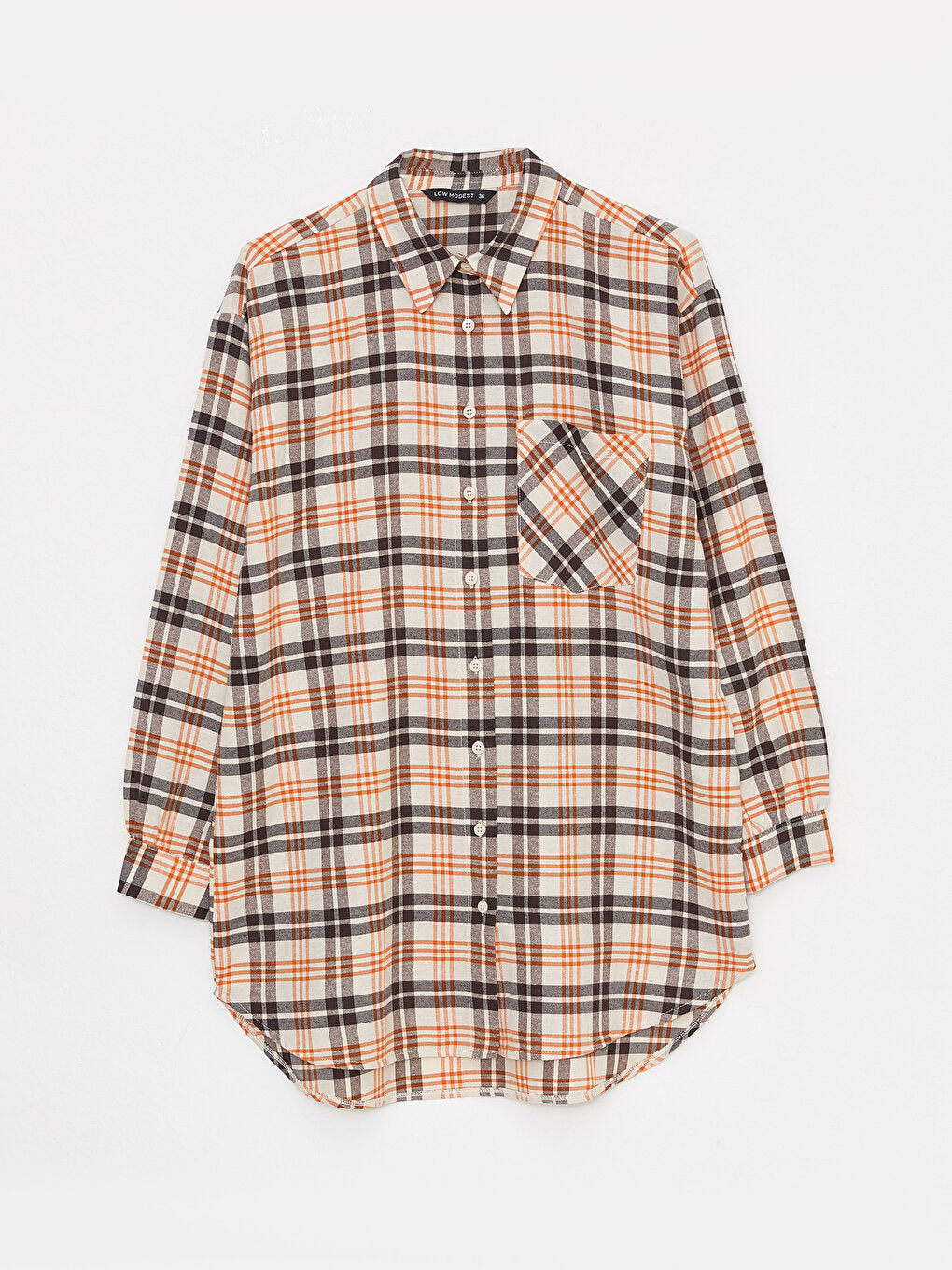 Plaid Long Sleeve Oversize Women's Shirt Tunic