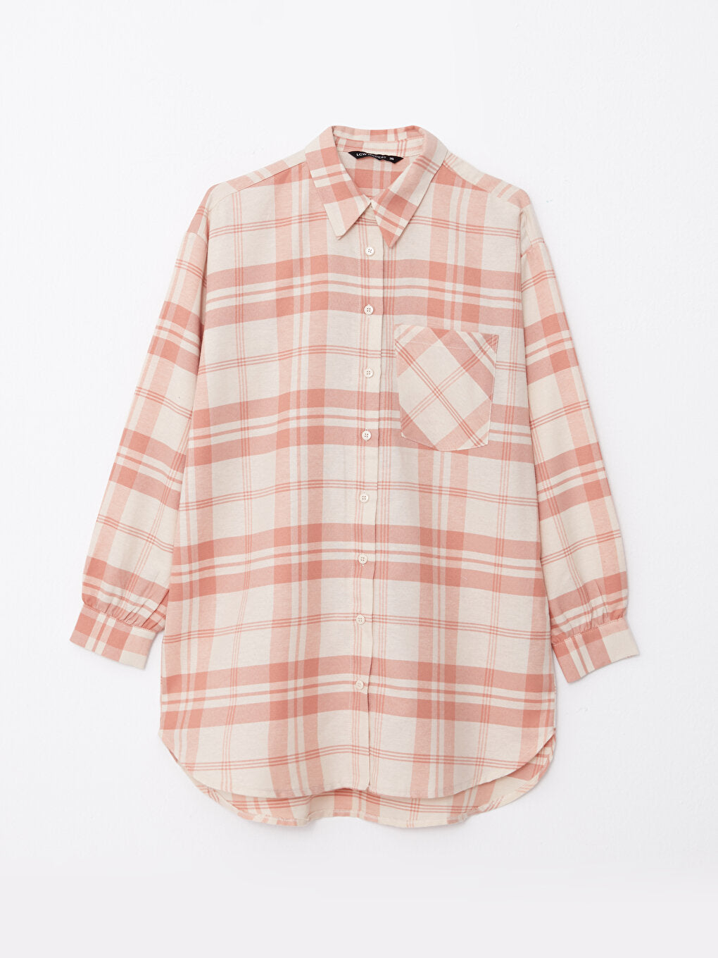 Plaid Long Sleeve Oversize Women's Shirt Tunic