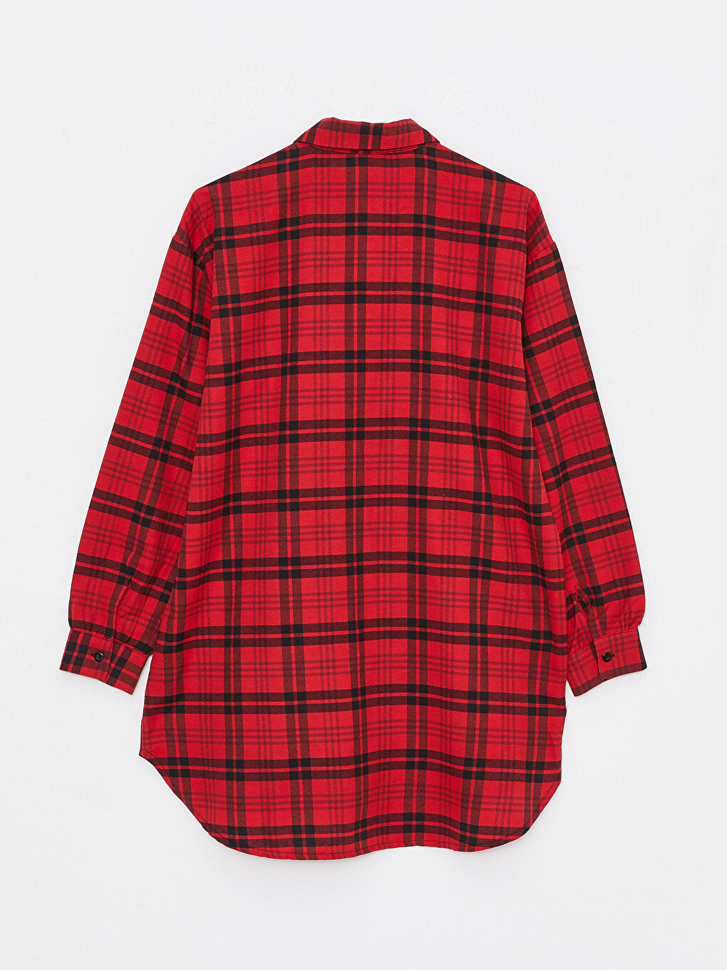 Plaid Long Sleeve Oversize Women's Shirt Tunic