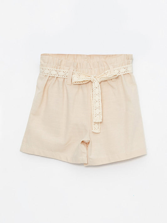 Basic Girls' Shorts with Elastic Waist