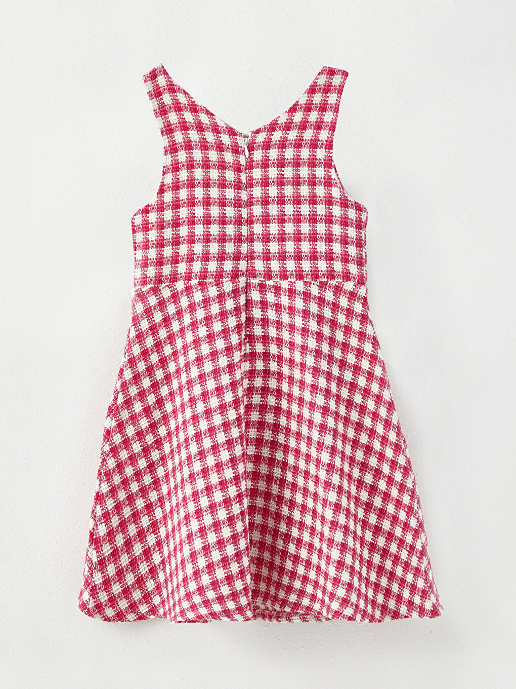 Crew Neck Plaid Girl's Dress