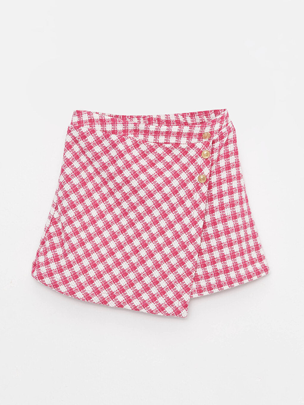 Plaid Girl's Shorts Skirt with Elastic Waist