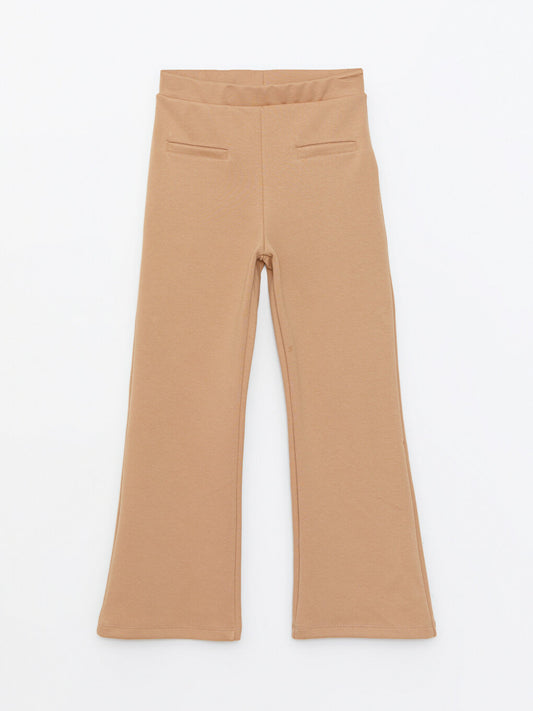 Basic Wide Leg Girls' Sweatpants with Elastic Waist