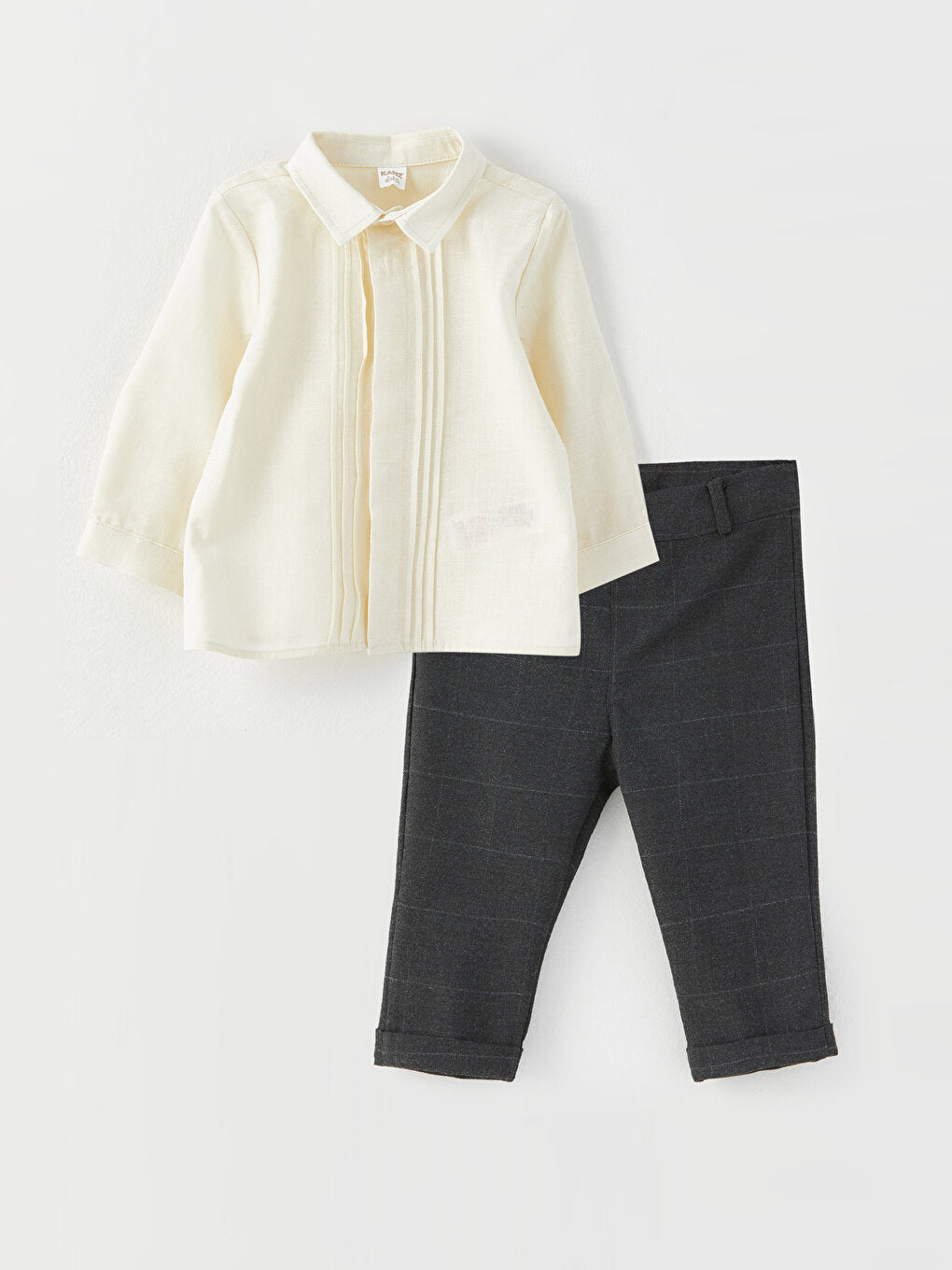 Long Sleeve Baby Boy Shirt and Trousers 2-Piece Set