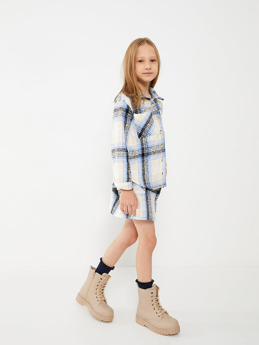 Plaid Girl's Skirt with Elastic Waist