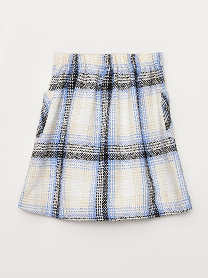 Plaid Girl's Skirt with Elastic Waist