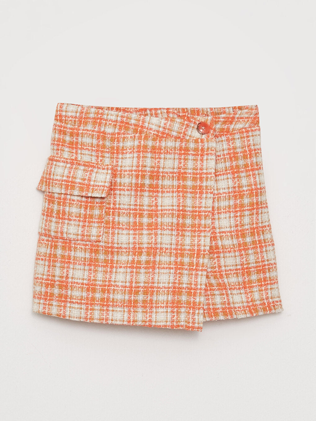 Plaid Girl's Shorts Skirt with Elastic Waist