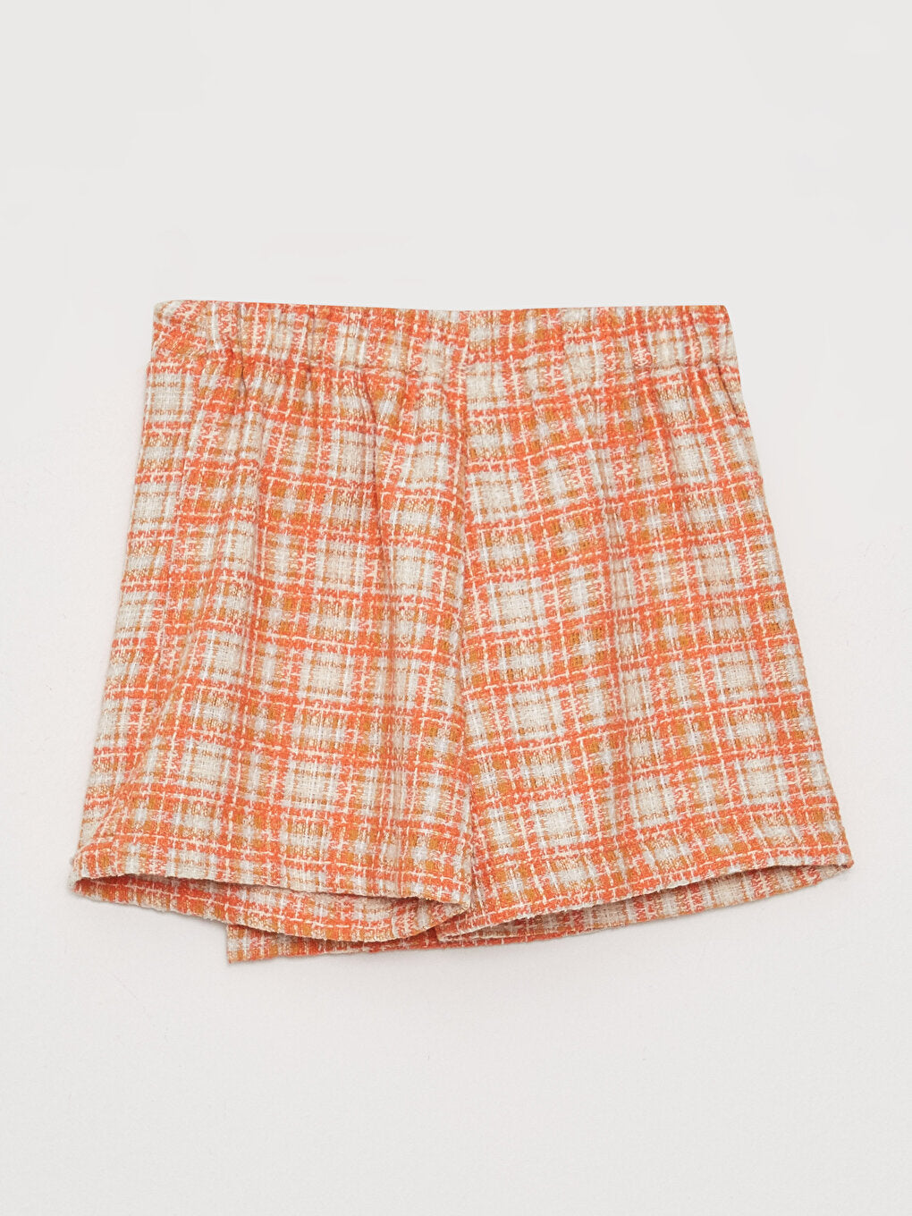 Plaid Girl's Shorts Skirt with Elastic Waist