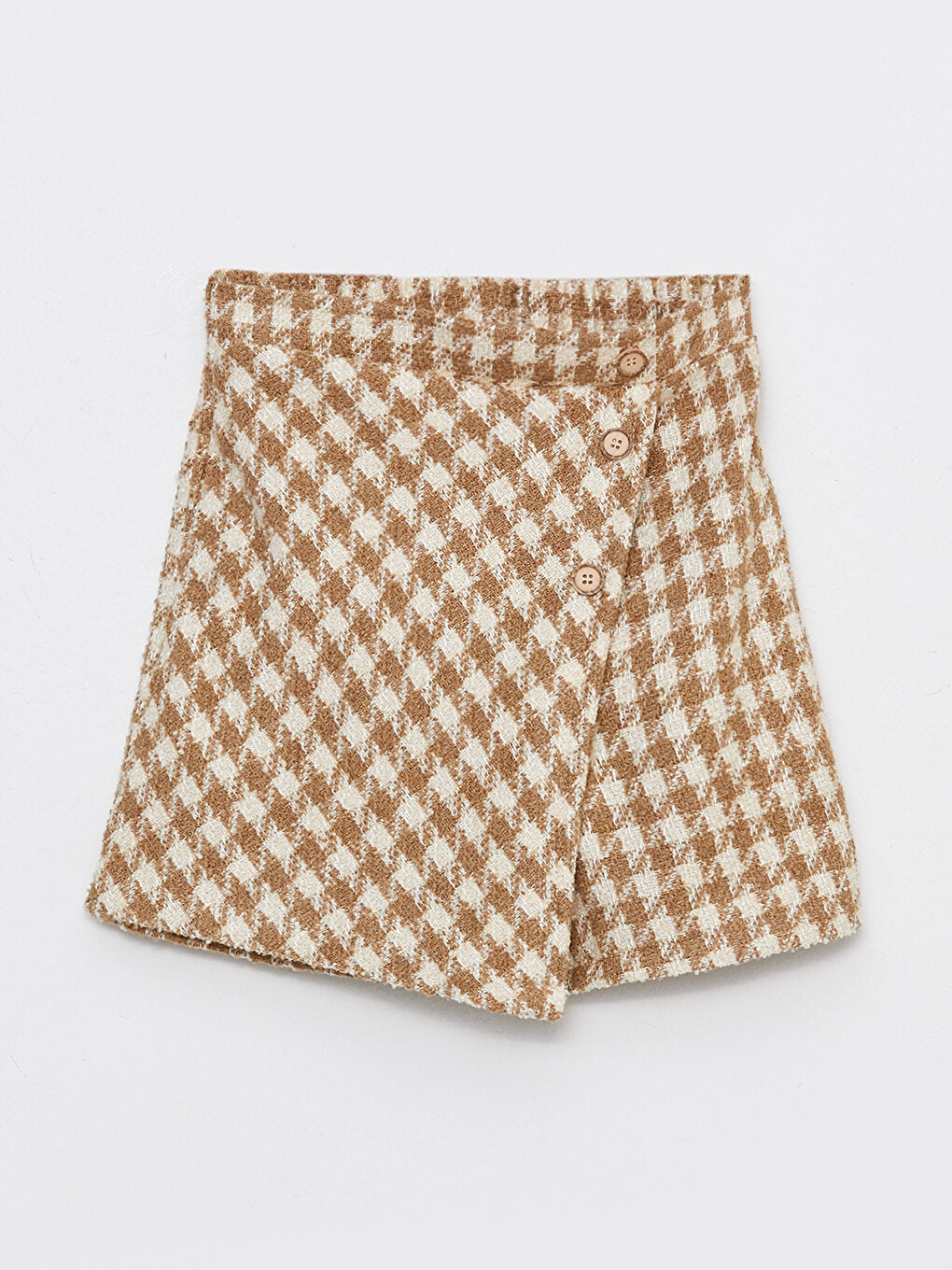 Patterned Girl's Shorts Skirt with Elastic Waist