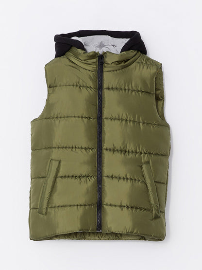 Hooded Basic Boys Puffer Vest