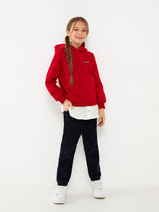 Basic Velvet Girl's Jogger Trousers with Elastic Waist