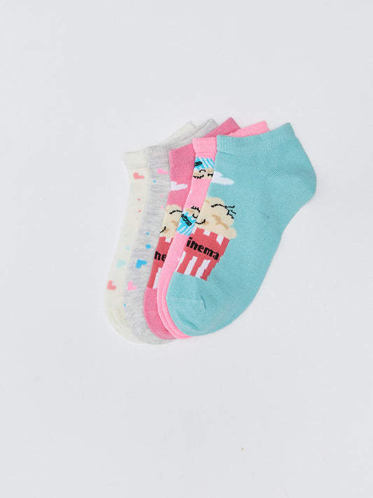 Patterned Girl's Booties Socks 5-pack