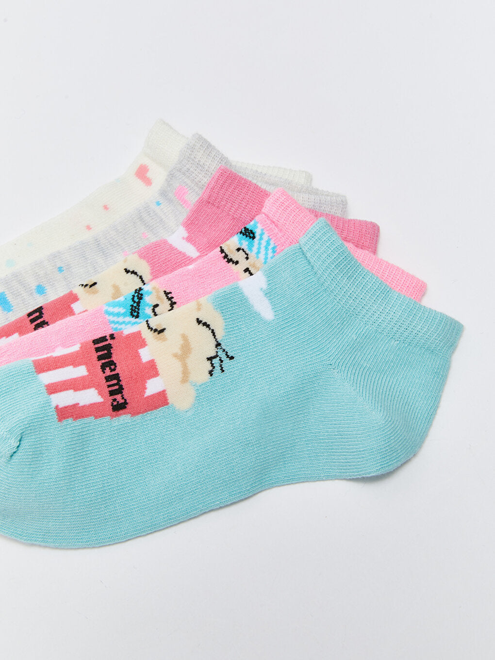 Patterned Girl's Booties Socks 5-pack